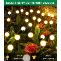 E-Kong Solar Garden Lights, 4 Pack 32 Led Solar Lights Outdoor Waterproof, Bright Warm White Solar Powered Firefly Lights, Wind Dance Solar Lights For Outside Backyard Walkway Halloween Decoration