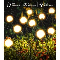 E-Kong Solar Garden Lights, 4 Pack 32 Led Solar Lights Outdoor Waterproof, Bright Warm White Solar Powered Firefly Lights, Wind Dance Solar Lights For Outside Backyard Walkway Halloween Decoration