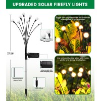 E-Kong Solar Garden Lights, 4 Pack 32 Led Solar Lights Outdoor Waterproof, Bright Warm White Solar Powered Firefly Lights, Wind Dance Solar Lights For Outside Backyard Walkway Halloween Decoration