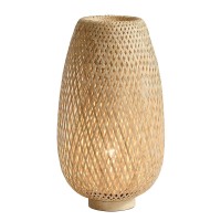 Yikege Licht Boho Vintage Rattan Lamp Table Lamp Bedside Lamp For Living Room Bedroom Kitchen