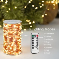 Resnice 200Ft Long Fairy Lights Plug In Waterproof Outside Copper Wire String Lights With Remote 600 Highbright Leds For Garden