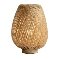 Yikege Licht Boho Vintage Rattan Lamp Table Lamp Bedside Lamp For Living Room Bedroom