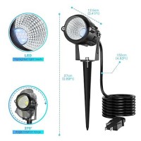 Musuger High Brightness 1000Lm Outdoor Spot Lights For Yard 6500K Daylight Spot Lights Outdoor With 49Ft Electric Cord 10W Le