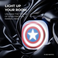 Marvel Captain America Shield Touch Led Night Light With Usb Charging Port Avengers Nightlight W Usb Phone Charger Foldable