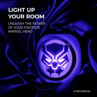 Marvel Black Panther Mask Touch Led Night Light With Usb Charging Port Avengers Nightlight With Usb Phone Charger And Foldable