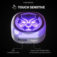 Marvel Black Panther Mask Touch Led Night Light With Usb Charging Port Avengers Nightlight With Usb Phone Charger And Foldable