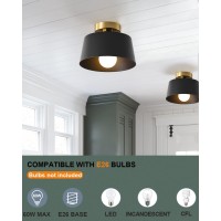 Lhlyclx 2 Pack Ceiling Light Fixture Hallway Ceiling Light With Gold Plate And Matte Black Shade Modern Simple Style Porch Lig