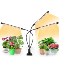 Ldmhlho Grow Lights For Indoor Plants With 3 Heads& Flexible Gooseneck & Timer Setting 3/9/12H,5 Dimmable Levels For Indoor Growing.