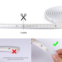 Aimengte Outdoor Led Strip Lights Waterproof Ac 110V 1200Leds 4000K Plug In Led Rope Lights For Garden Patio Indoor Outdoor