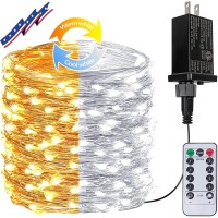 (Warm White ? Cool White) 66Ft 200Led Fairy Lights Plug In, Waterproof With Remote Outdoor 8 Modes Christmas Lights Bedroom Decor, Twinkle Lights With Timer For Girl'S Room Christmas Decorations