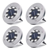 Solar Outdoor Lights,4 Pack Deck Lights Solar Powered - Outdoor Solar Ground Lights For Landscape, Lawn, Steps Decks, Pathway Yard Stairs Fences, Garden Decorations, (Bright White)