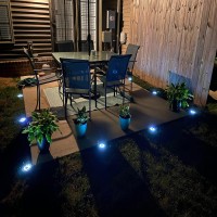 Solar Outdoor Lights,4 Pack Deck Lights Solar Powered - Outdoor Solar Ground Lights For Landscape, Lawn, Steps Decks, Pathway Yard Stairs Fences, Garden Decorations, (Bright White)