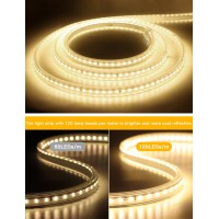 Aimengte Outdoor Led Strip Lights Waterproof, Ac 110V, 1200Leds, 3000K Led Rope Lights For Garden, Patio, Indoor Outdoor Decoration(32.8Ft, Warm White)