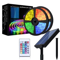 Uniontang Solar Led Strip Lights Outdoor 2X 164Ft Solar Power Rgb Led Patio Lights Smd 5050 Led Lights Ip66 Waterproof Rope L