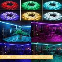 Uniontang Solar Led Strip Lights Outdoor 2X 164Ft Solar Power Rgb Led Patio Lights Smd 5050 Led Lights Ip66 Waterproof Rope L