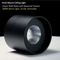 Ilucezzo Ceiling Light Fixture, Flush Mount Ceiling Lights Led Dimmable Cylinder Ceiling Light Spot Light For Living Room Hallway Kitchen Dining Room Foyer 3000K 14.5W (Black) 2-Pack