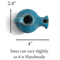 Herodian Glazed Oil Lamp Candle Holder With Handle Small Blue Replica Ancient Biblical Clay Oil Lamp Certificate Of Authent