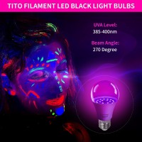 Roche Jaune Black Lights Bulbs Led Black Lihght Bulbs A19 10W 75Wequivalent E26 Purple Bulb Blacklight Bulbs For Halloween