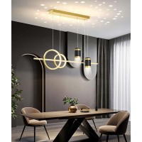 Stomee Led Pendant Lamp Dining Table Pendant Lamp With Remote Control Pendant Lamp Height Adjustable Pendant Lamp Modern Led Pendant Lamp For Dining Room Bedroom Kitchen Office Lamp (Gold, L100Cm)