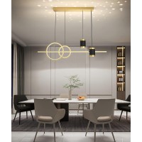 Stomee Led Pendant Lamp Dining Table Pendant Lamp With Remote Control Pendant Lamp Height Adjustable Pendant Lamp Modern Led Pendant Lamp For Dining Room Bedroom Kitchen Office Lamp (Gold, L100Cm)