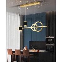 Stomee Led Pendant Lamp Dining Table Pendant Lamp With Remote Control Pendant Lamp Height Adjustable Pendant Lamp Modern Led Pendant Lamp For Dining Room Bedroom Kitchen Office Lamp (Gold, L100Cm)