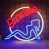 Bada Bing Neon Signs Ladies Led Sign For Bedroom Light Up Sign Lady Bady Neon Light Sign With Usb/Switch Operated Man Cave Led Neon Sign For Wall Decor Bar Club Party Bedroom