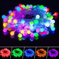 Qaca 100 Led Ball Fairy Lights, Colourful Usb Powered Fairy Lights, Indoor/Outdoor With Remote Control,Rgb,Memory Function,16 Modes Decorative Bulb,Wedding,Christmas Decoration