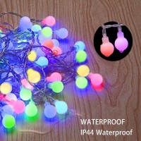 Qaca 100 Led Ball Fairy Lights, Colourful Usb Powered Fairy Lights, Indoor/Outdoor With Remote Control,Rgb,Memory Function,16 Modes Decorative Bulb,Wedding,Christmas Decoration