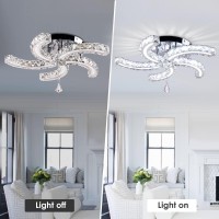 Cainjiazh Modern Crystal Chandeliers Acrylic Crystal Led Ceiling Light Fixtures Arm Pendant Lighting Stainless Steel Ceiling Lam