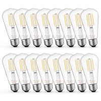 Mastery Mart Dimmable Vintage E26 Led Light Bulb, 2700K Soft White 5.5W (60 Watt Equivalent), Glass St21 Antique Edison Style, 500Lm, Decorative Filament Bulb, Ul And Energy Star, 16 Pack