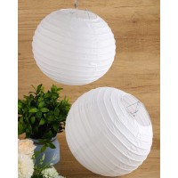 Treela 30 Pack White Chinese Japanese Paper Lanterns Decorative Hanging Ball Lanterns Round Paper Lantern Lamps For Wedding Birt