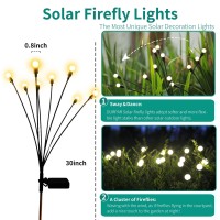 Durpar Solar Garden Lights, New Upgraded Solar Firefly Lights Outdoor Waterproof, Solar Outdoor Lights, Solar Garden Decorative Lights Yard Patio Pathway Decoration, Warm White (8 Pack)