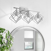 Behiya Bathroom Vanity Light With 3 Bulbs Bathroom Light Fixtures Over Mirror With 3 Rotatable Cube Shades Modern Wall Mounted S