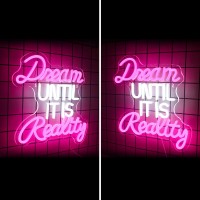 Horseneon Dream Until It Is Reality Neon Led Sign Letter Neon Signs For Wall Decor Neon Lights With Usb Powered For Bedroom O