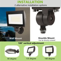 100W Outdoor Led Flood Light With Plate 5000K Daylight 13000Lm 120V Ul Waterproof Led Security Flood Lighting For Wall Washsi