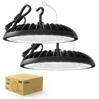 Glitgate Led High Bay Light 200W 28000Lm 5000K Ufo High Bay Light Fixture 800W Mhhps Equiv 5Ft Cable Us Plug Lighting For W