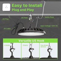 Glitgate Led High Bay Light 150W 21000Lm 5000K Ufo Led High Bay Light600W Mhhps Equiv Commercial Bay Lighting With 5Ft Cab