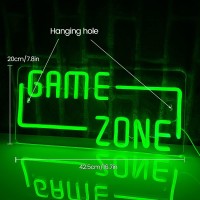 Piloyinde Game Zone Neon Sign Green Led Signs For Bedroom Wall Game Neon Signs For Wall Decor Usb Powered Neon Lights For Bedroo