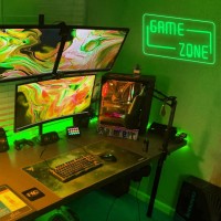 Piloyinde Game Zone Neon Sign Green Led Signs For Bedroom Wall Game Neon Signs For Wall Decor Usb Powered Neon Lights For Bedroo