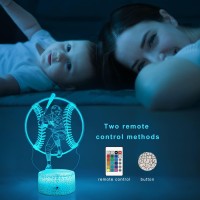 Tqyydf Baseball Gift Illusion Night Light For Kids 16 Colors Flashing Modes With Remote Control Opreated Dimmable Christmas