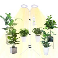 Yadoker Dualhead Led Plant Light Full Spectrum Grow Lamp 81216H Timer 10 Dimmable Levels 7 Switch Modes Adjustable Tripo