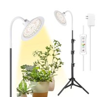 Yadoker Dualhead Led Plant Light Full Spectrum Grow Lamp 81216H Timer 10 Dimmable Levels 7 Switch Modes Adjustable Tripo