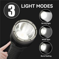 Cwxczy Led Flashlight, Rechargeable Flashlight, Solar & Usb Charging Flashlights With Cob Work Side Light, Super Bright Work Flash Lights, Water-Resistant, 4 Light Mode, For Emergency Outdoor Camping