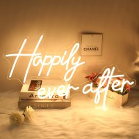 Large Neon Sign Happily Ever After Led Art Decorative Lights For Bachelorette Party Engagement Birthday Wedding Gift For Girl Ho