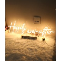 Large Neon Sign Happily Ever After Led Art Decorative Lights For Bachelorette Party Engagement Birthday Wedding Gift For Girl Ho