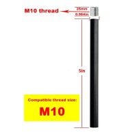 Sglfarmty Matte Black M10 Threaded Extension Rod For Pendant Light Island Lighting Chandeliers Lighting Fixture Stems 5 Inch