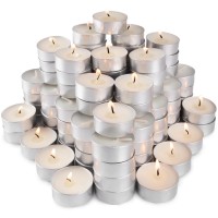 100Pack Unscented Tea Lights Candles4 Hour White Smokeless Tealight Candlesin Bulk Votive Little Candles For Shabbat Wedding