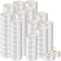 100Pack Unscented Tea Lights Candles4 Hour White Smokeless Tealight Candlesin Bulk Votive Little Candles For Shabbat Wedding