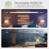 Gu10 Wifi Smart Dimmable Rgbcw Led Light Bulbs Works With Apple Homekit Siri Voice Control Compatible With Alexa Google Assistant