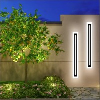 Abilazac Led Long Wall Light Outdoor Wall Mounted Modern Lighting Fixture Ip65 Waterproof Outdoor Wall Light, Suitable For Courtyard/Exterior Wall/Patio(6000K White Light, 23.6Inch)